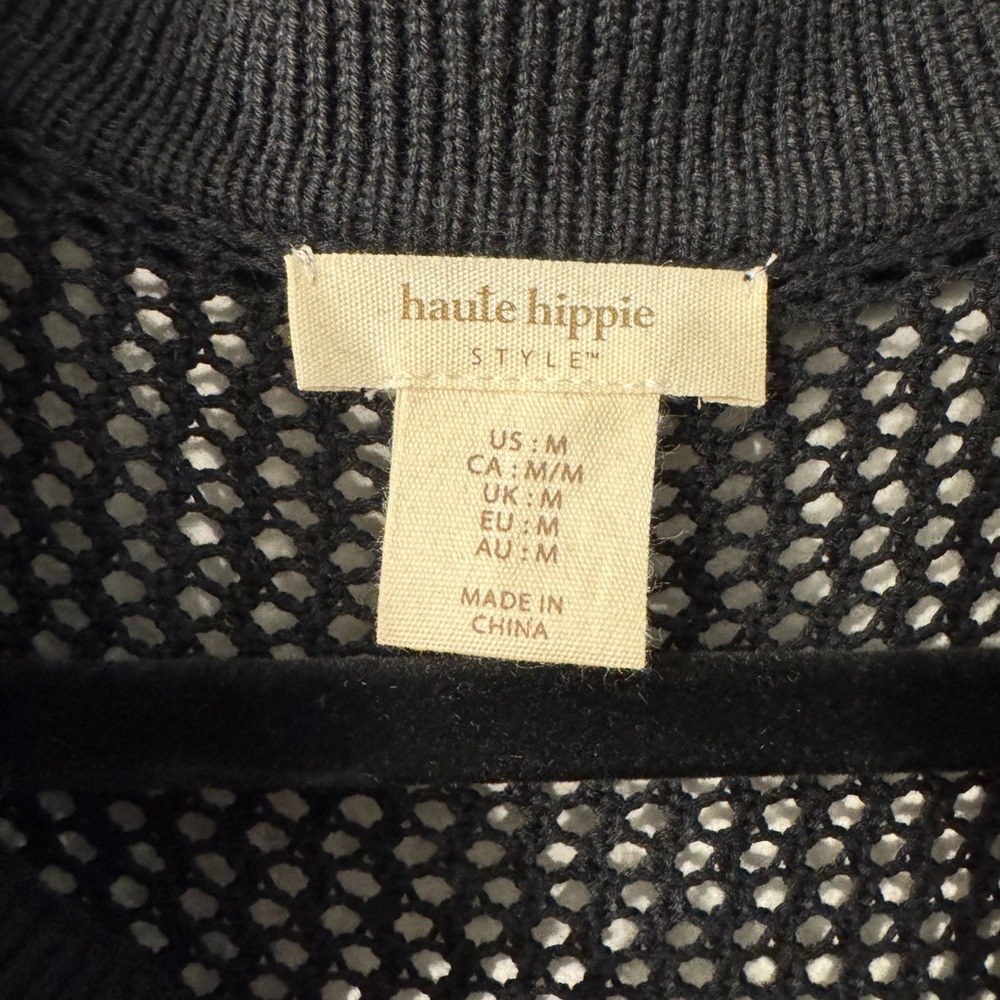 Haute Hippie Black Mesh Knit Sweater